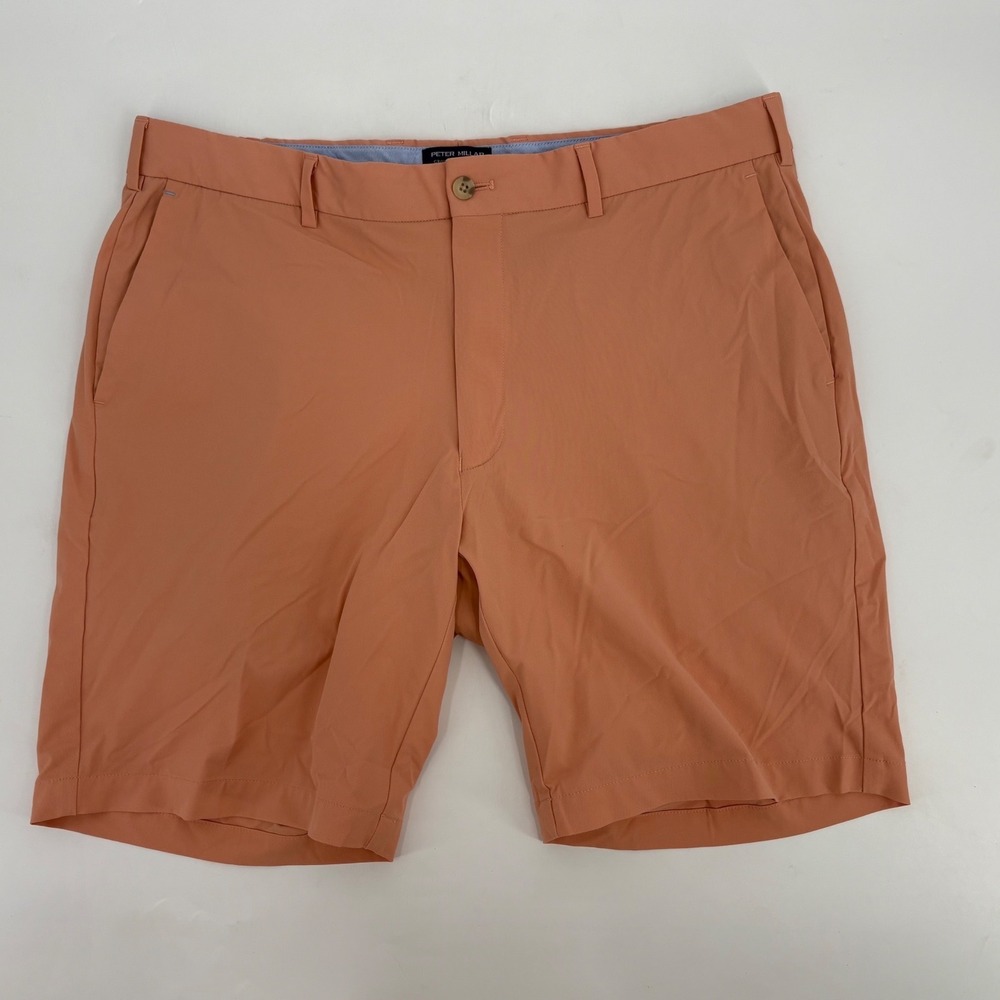 Peter Millar Crown Crafted Mens 36 Golf Shorts Salmon Pink Performance Coral